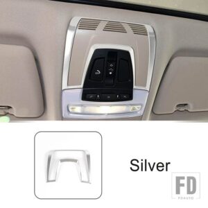 BMW ステンレスルーフ読書ランプフレーム装飾カバートリム X5 X6 F15 F16 ドームライトインテリアアクセサリー - Silver