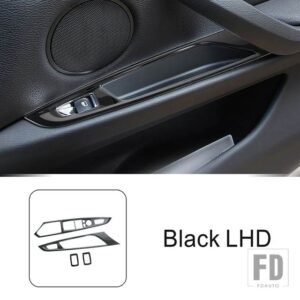 BMW ステンレス窓ガラス昇降ボタンフレーム装飾カバートリム X5 X6 F15 F16 LHD スタイリングインテリア - Black