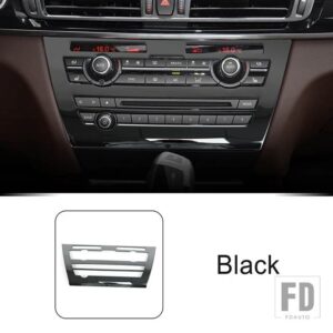 BMW ステンレスセンターコンソール CD フレーム装飾カバートリム X5 X6 F15 F16 インテリアアクセサリー - Black