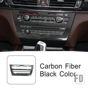 BMW ステンレスセンターコンソール CD フレーム装飾カバートリム X5 X6 F15 F16 インテリアアクセサリー - Carbon Fiber Color