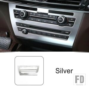 BMW ステンレスセンターコンソール CD フレーム装飾カバートリム X5 X6 F15 F16 インテリアアクセサリー - Silver