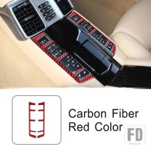 ポルシェ カーボンリア多機能ボタンフレーム装飾カバートリムパナメーラ 2010-2016 インテリア - Carbon Fiber red