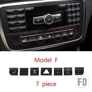メルセデスベンツ カーコンソールエアコン機能ボタントリムステッカー GLA X156 CLA C117 AB クラス W176 W246 2013-2017 - Model F