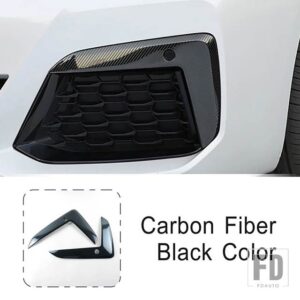 BMW ステンレスフロントフォグランプフレーム装飾カバートリム 5シリーズ G30 G38 2018-2022 外装アクセサリー - Carbon Fiber Color