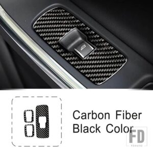 ボルボ センターコンソールパネル装飾カーボン S60 V60 2011-2019 LHD ガラス昇降ボタンカバートリム - 3 pieces