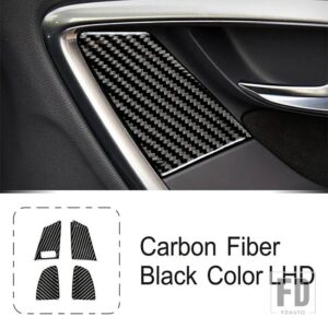 ボルボ センターコンソールパネル装飾カーボン S60 V60 2011-2019 LHD ガラス昇降ボタンカバートリム - 4 pieces2