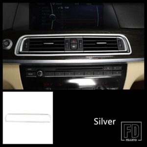 BMW センターコンソール空調ベントフレーム装飾カバートリム 7シリーズ F01 F02 2009-2014 インテリア - Silver