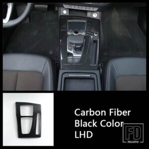 アウディ センターコンソールギアシフトパネル装飾カバートリム Q5 年度 2018-2022 LHD インテリアアクセサリー - Carbon Fiber Color