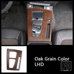 アウディ センターコンソールギアシフトパネル装飾カバートリム Q5 年度 2018-2022 LHD インテリアアクセサリー - Oak Grain Color