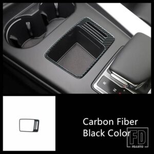 アウディ センターコンソール収納ボックスフレーム装飾カバートリム A4 Q5 2020 2021 ステンレスインテリアアクセサリー - Carbon Fiber Color