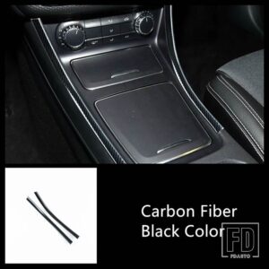 メルセデスベンツ カーボンスタイルセンターコンソールフレームギアシフト水カップパネルカバートリム CLA C117 GLA X156 Aクラス - 2 pieces