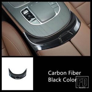 メルセデスベンツ センターコンソールアームレストボックスボタンパネル装飾カバートリム W213 Eクラス 2017-2021 インテリアアクセサリー - Carbon Fiber Color