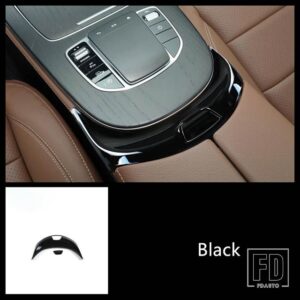 メルセデスベンツ センターコンソールアームレストボックスボタンパネル装飾カバートリム W213 Eクラス 2017-2021 インテリアアクセサリー - Black