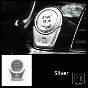 BMW 合金スタートストップエンジンボタンスパンコール装飾デカール 5シリーズ G30 2018-2020 インテリア - Silver