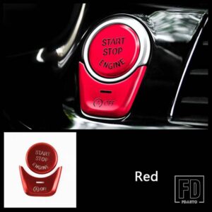 BMW 合金スタートストップエンジンボタンスパンコール装飾デカール 5シリーズ G30 2018-2020 インテリア - Red
