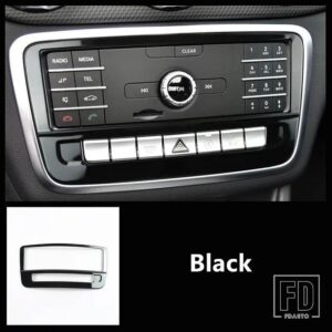 メルセデスベンツ ステンレスセンターコンソール CD フレーム装飾カバートリム CLA C117 GLA X156 Aクラス W176 13-18 - Black