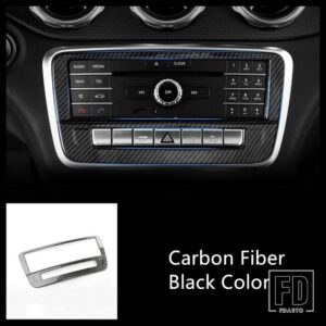 メルセデスベンツ ステンレスセンターコンソール CD フレーム装飾カバートリム CLA C117 GLA X156 Aクラス W176 13-18 - Carbon Fiber Color