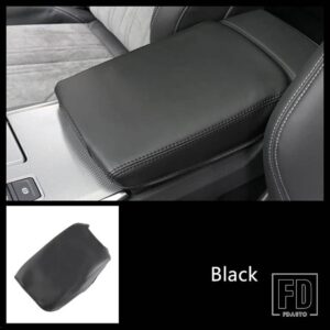 アウディ 革センターコンソールアームレストボックススリーブ装飾カバートリム A6 C8 2019-2021 アクセサリー - Black