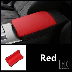 アウディ 革センターコンソールアームレストボックススリーブ装飾カバートリム A6 C8 2019-2021 アクセサリー - Red