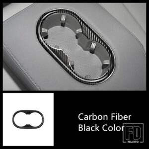 アウディ ステンレスリア水カップホルダーフレーム装飾カバートリム A3 8Y 2021-2022 インテリアアクセサリー - Carbon Fiber Color