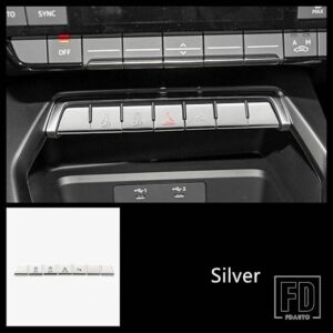 アウディ センターコンソール空調ハザード灯ボタンスパンコール装飾カバートリム A3 2021 インテリア - 7 pieces Silver
