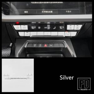 アウディ センターコンソール空調ハザード灯ボタンスパンコール装飾カバートリム A3 2021 インテリア - 13 pieces Silver