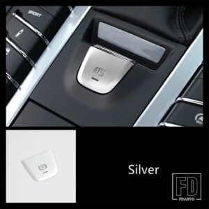 ポルシェ P ボタンハンドブレーキパーキング装飾カバートリムマカン 2014-2018 インテリアアクセサリー - Silver