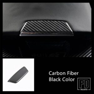 アウディ ステンレスリアエアベントカバートリム A6 C8 2019 カーボンカラーウォーターカップホルダーパネル装飾デカール - 1 piece