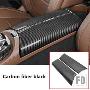 メルセデスベンツ センターコンソールアームレストボックスパネル装飾カバートリム ABS Eクラス W213 260 300 2016-2019 カーボン色 - Carbon Fiber Color