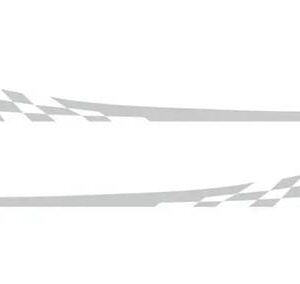 ポルシェ 911 997 レース旗グラフィックドアサイドスカートストライプ車体装飾ステッカーデカールスポーツスタイリング - Silver