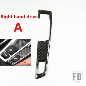 BMW ブラックカーボンギアシフトボタンパネル装飾カバートリム 5シリーズ 5GT F10 F07 X3 F25 X4 F26 RHD LHD - A RHD