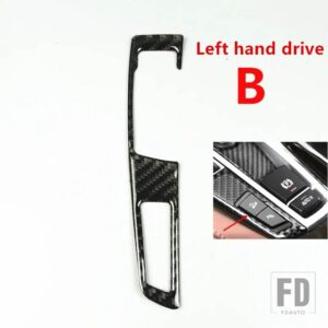 BMW ブラックカーボンギアシフトボタンパネル装飾カバートリム 5シリーズ 5GT F10 F07 X3 F25 X4 F26 RHD LHD - B LHD