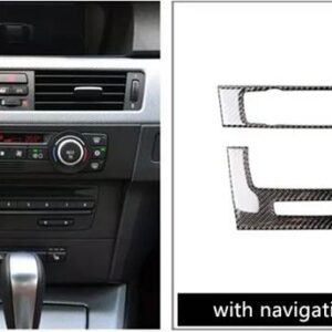 BMW センターコンソール空調 CD パネル装飾デカール 2個 3シリーズ E90 E92 320I 2005-12 カーボン - 2 pieces2