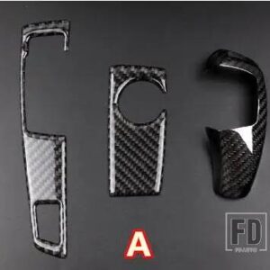 BMW カーボンセンターコンソールギアシフトパネル装飾カバートリム 5シリーズ F10 5GT F07 2011-17 LHD インテリア - 3 pieces