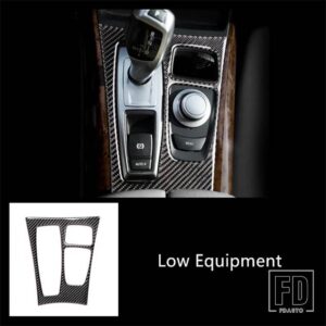 BMW センターコンソールギアシフトフレーム装飾カバートリム X5 X6 E70 E71 2008-2014 カーボンカーインテリアアクセサリー - 1 piece2