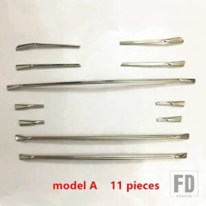 アウディ 1セット ステンレスフロントグリル装飾カバートリムストリップ A3 8V セダンハッチバックスポーツバック 2014-16 スタイリング - Sportback 11 pieces