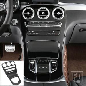 メルセデスベンツ センターコンソールパネル装飾カバー黒トリム Cクラス W205 GLC X253 2015-2018 インテリア - Model B