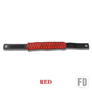 フォード 車内ルーフロールケージグラブハンドルグリップバー F150 ブロンコ 2021 2022 アクセサリー PVC ロープオックス布赤黒 - Red