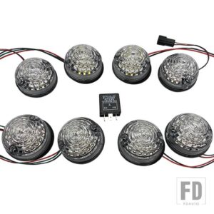 ランドローバー 8ピース/キットスモークレンズフル LED ランプアップグレードキットディフェンダー 1990-2016 フロントリアリバースフォグサイ - 8pcs clear