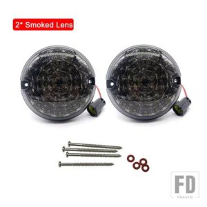ランドローバー 8ピース/キットスモークレンズフル LED ランプアップグレードキットディフェンダー 1990-2016 フロントリアリバースフォグサイ - 2pcs smoke