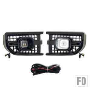 ランドローバー ディフェンダー 2020 2021 2022 LED フォグランプキットデイタイムランニングライトフォグランプカバーとハーネス - White Light