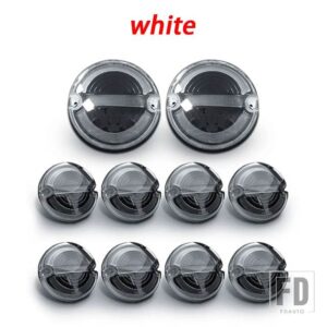 ランドローバー 10 ピース/キットディフェンスライトセット 90/110 83-90 LED アップグレードキットランプ交換フロントリアインジケーターテー - new clear
