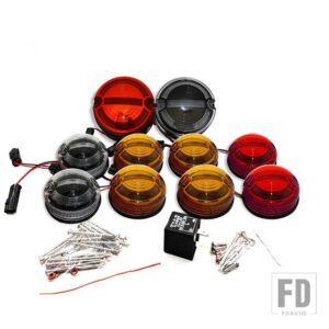 ランドローバー 10 ピース/キットディフェンスライトセット 90/110 83-90 LED アップグレードキットランプ交換フロントリアインジケーターテー - new colorful