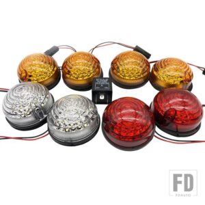 ランドローバー ディフェンダー 1990-2016 フロントリアリバースフォグサイドライトレンズフル LED ランプアップグレードキット #4 - 8pcs multicolor