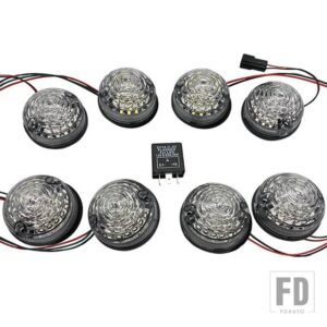 ランドローバー ディフェンダー 1990-2016 フロントリアリバースフォグサイドライトレンズフル LED ランプアップグレードキット #4 - 8pcs clear
