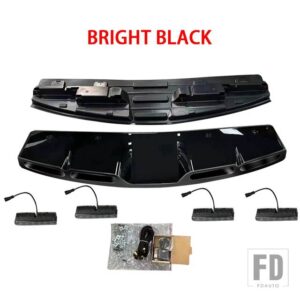 車体部品 RR ディフェンダーフロントルーフスポイラー DRL トップ LED ライト - Black