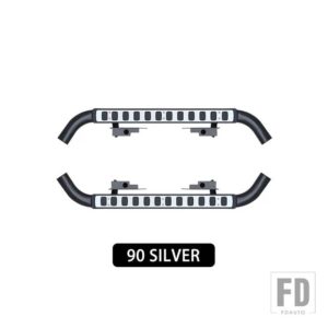 ランドローバー ランニングボードサイドステップナーフバーサイドパデルディフェンス90サイドステップ - 1set silver