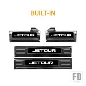 ステンレスドアドアシルスカッフプレートペダルプロテクターアンチスクラッチカバー JETOUR トラベラー T2 2023 2024 車トリムアクセサリー - indoor