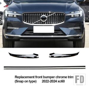 ボルボ XC60 2022-2024 フロントバンパークローム装飾アクセサリー S90 2021-2024 フロントコーナーガード交換 - 2022-2024 XC60