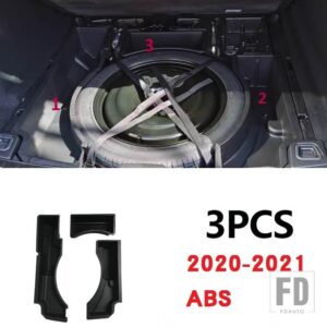 ボルボ XC60 2018-22-23 トランク収納ボックス XC60 スペアタイヤ収納ボックス ABS 材料/植毛カーアクセサリー - ABS 2020-2021 3ps